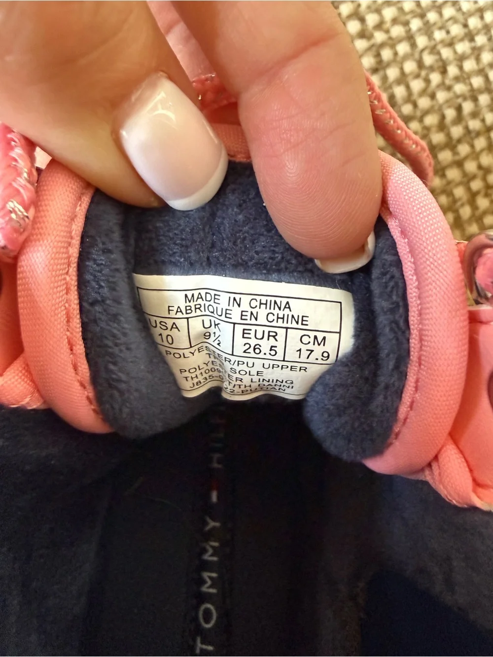 Tommy Hilfiger Girls Fleece Lined Duck Boots Pink Blue Ombré Size 10